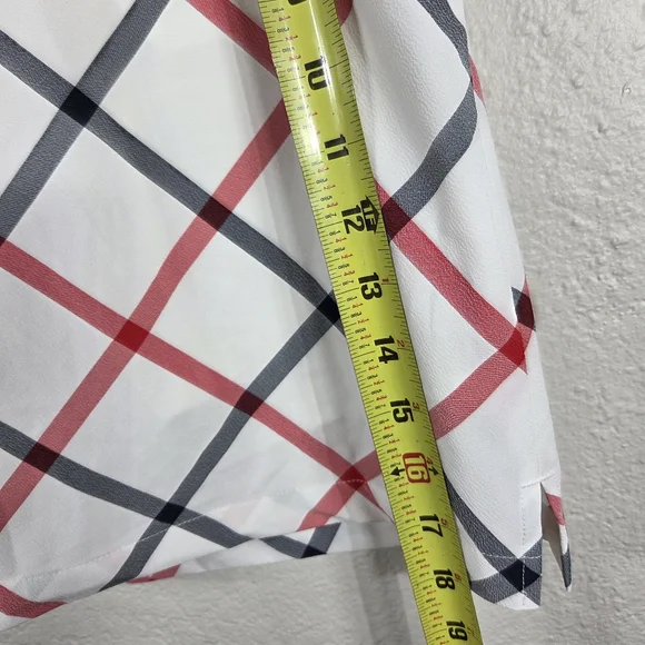 Lady Hagen Golf Skort Blue Plaid Size 10 Sides Pockets White And Red Strech - Picture 15 of 16